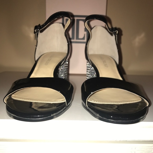 NWT IVANKA TRUMP Bling Block Heel Patent MaryJanes Heels Sandals - Picture 8 of 10